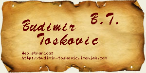 Budimir Tošković vizit kartica